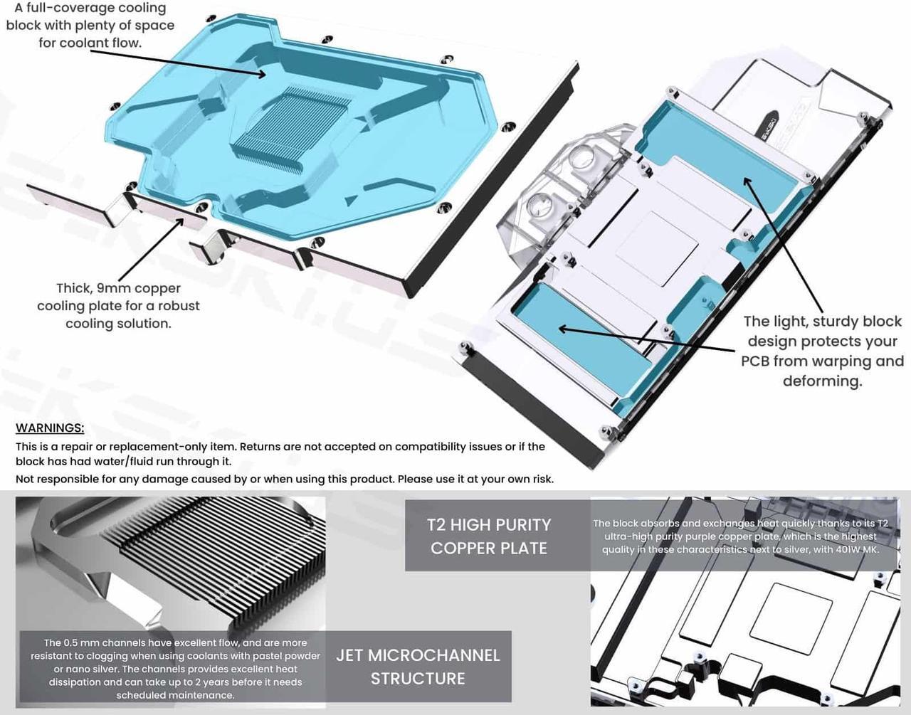 Alt view image 5 of 7 - Bykski Full Coverage GPU Water Block and Backplate for ASUS ROG Strix GeForce RTX 4090 (N-AS4090STRIX-X-V2)