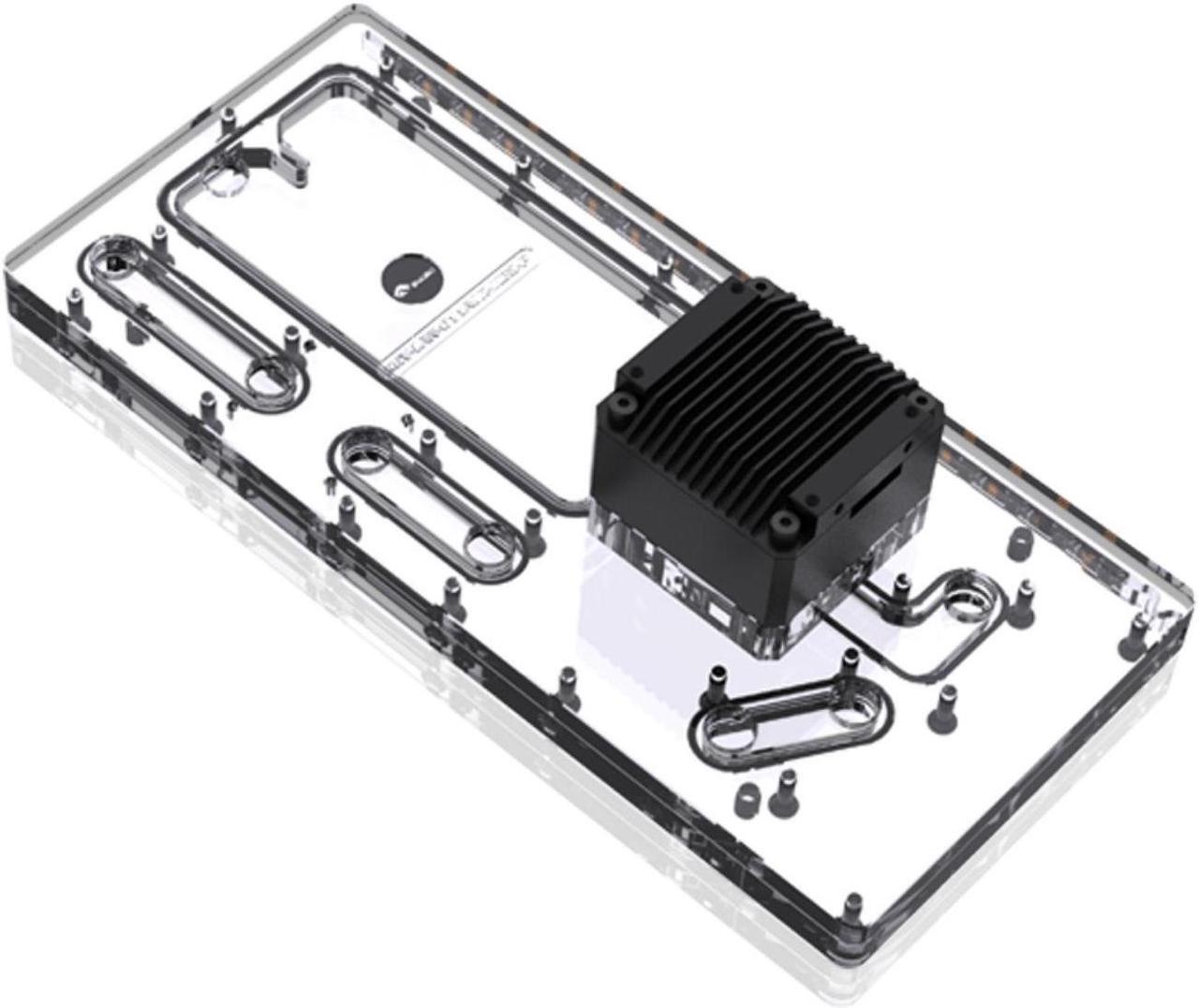 Main image of Bykski Distro Plate For Lian Li O11 Air Mini - PMMA w/ 5v Addressable RGB (RBW) (RGV-LAN-O11AIR-MINI-P-K)