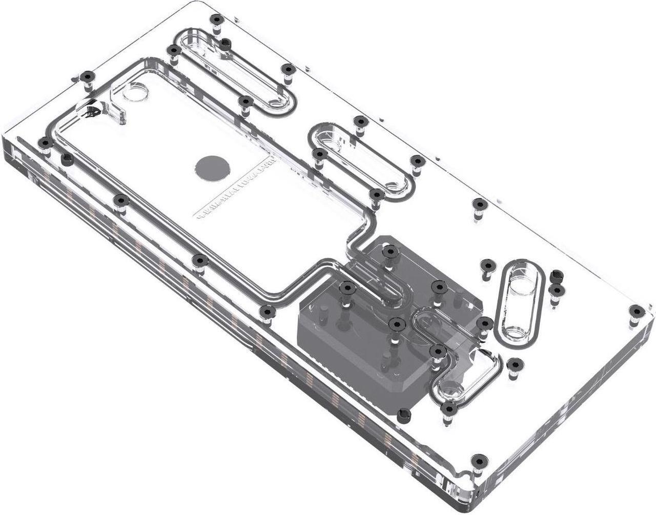 Alt view image 2 of 7 - Bykski Distro Plate For Lian Li O11 Air Mini - PMMA w/ 5v Addressable RGB (RBW) (RGV-LAN-O11AIR-MINI-P-K)