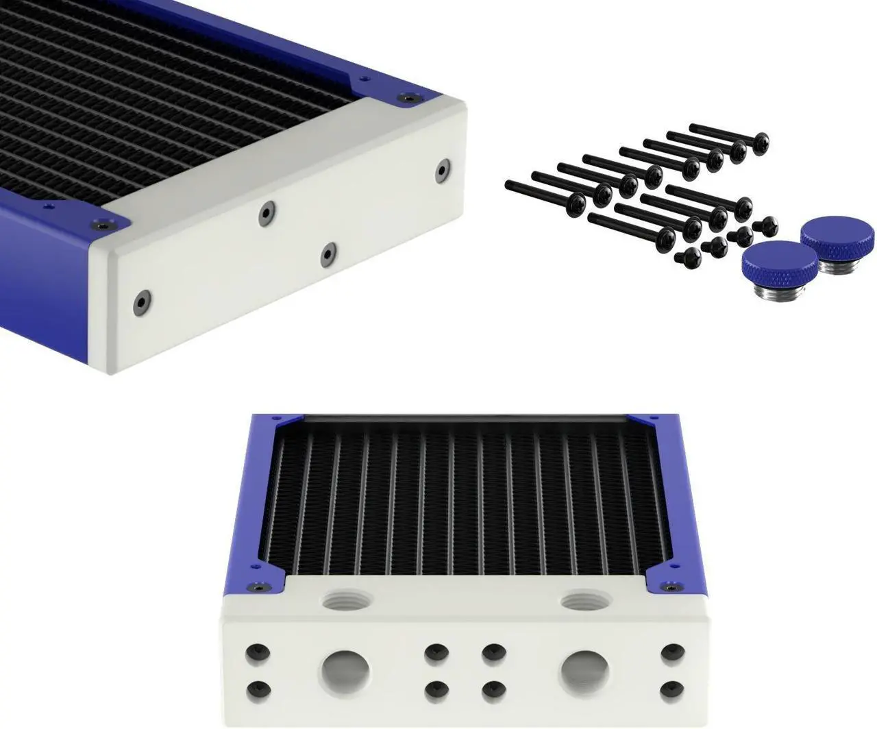 Alt view image 3 of 7 - PrimoChill 360SL (30mm) EXIMO Modular Radiator, White POM, 3x120mm, Triple Fan (R-SL-W36) Available in 20+ Colors, Assembled in USA and Custom Watercooling Loop Ready