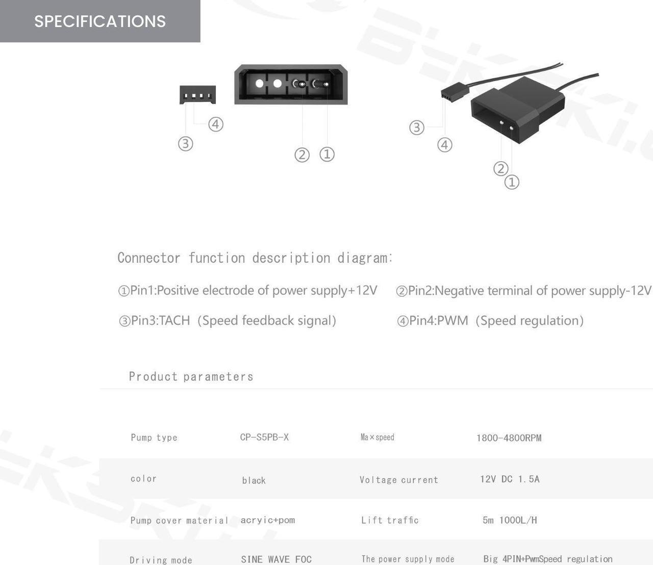 Alt view image 5 of 7 - Bykski Complete D5 Pump / 150mm PMMA Reservoir Combo, Armored Black - with integrated 5V Addressable RGB (CP-NWD5-X-CT60-V3)