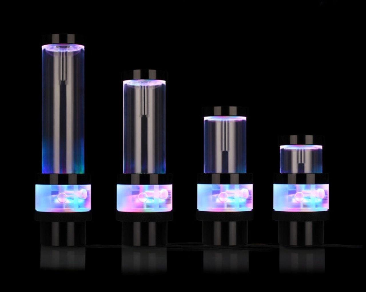 Alt view image 4 of 7 - Bykski Complete D5 Pump / 150mm PMMA Reservoir Combo, Armored Black - with integrated 5V Addressable RGB (CP-NWD5-X-CT60-V3)