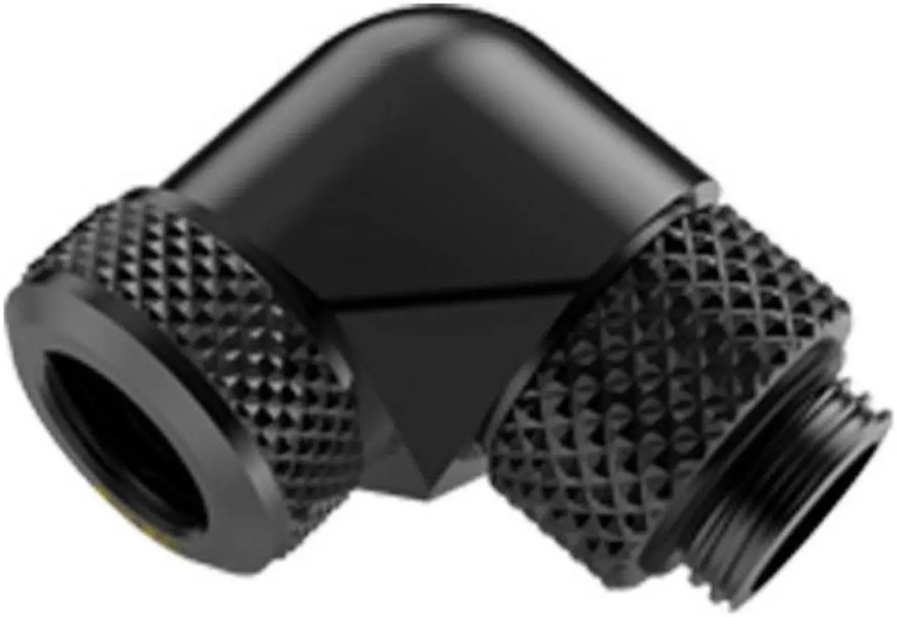 Main image of Bykski G 1/4in. Rigid 90 Degree Rotary Fitting Adapter For 14mm OD PMMA/PETG/METAL Tubing (CC-L14RD90-X-BK)