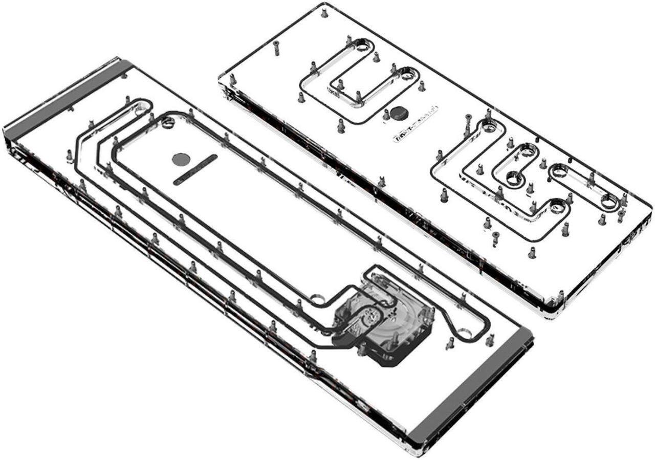 Alt view image 2 of 7 - Bykski Dual Distro Plate For Thermaltake CTE C750 PMMA w/ 5v Addressable RGB(RBW) (RGV-TT-C750-A1-P)