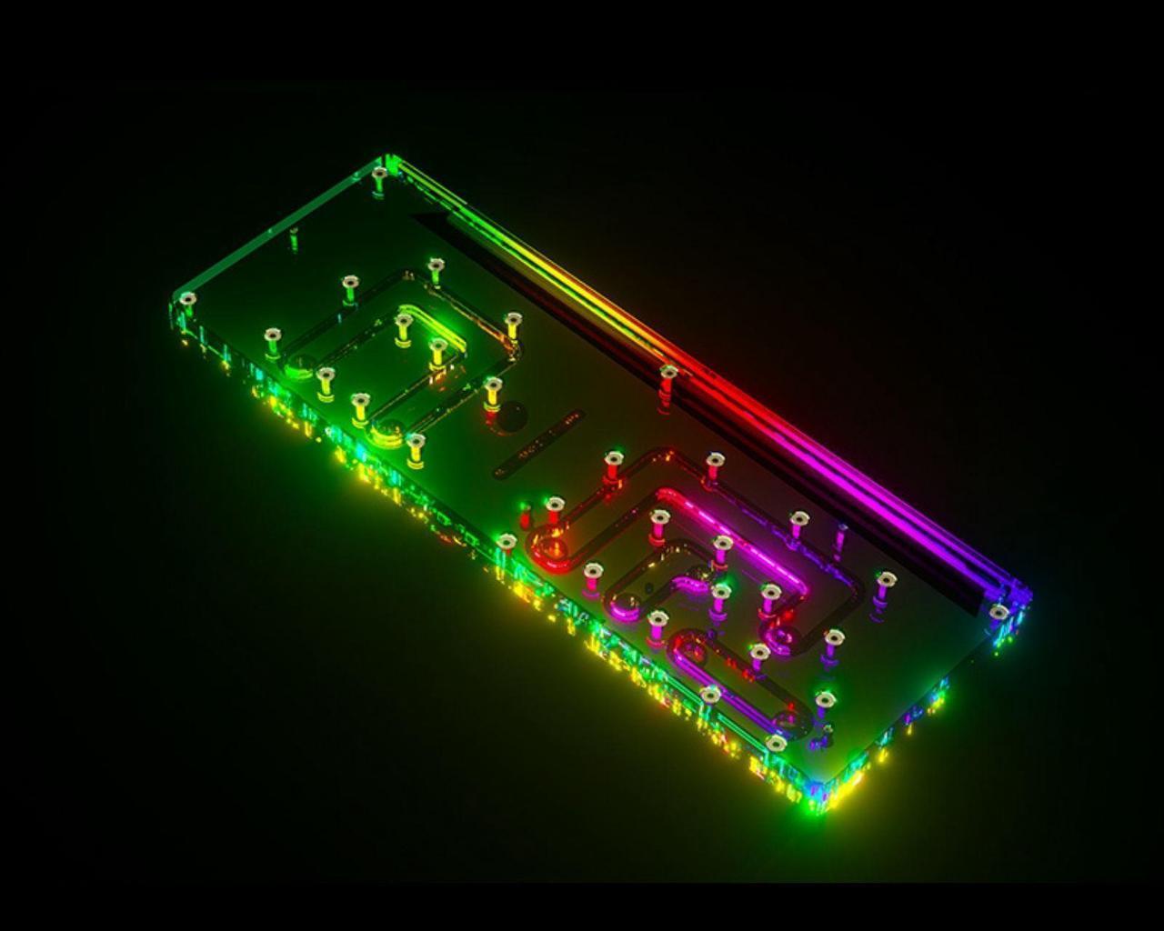 Alt view image 3 of 7 - Bykski Dual Distro Plate For Thermaltake CTE C750 PMMA w/ 5v Addressable RGB(RBW) (RGV-TT-C750-A1-P)