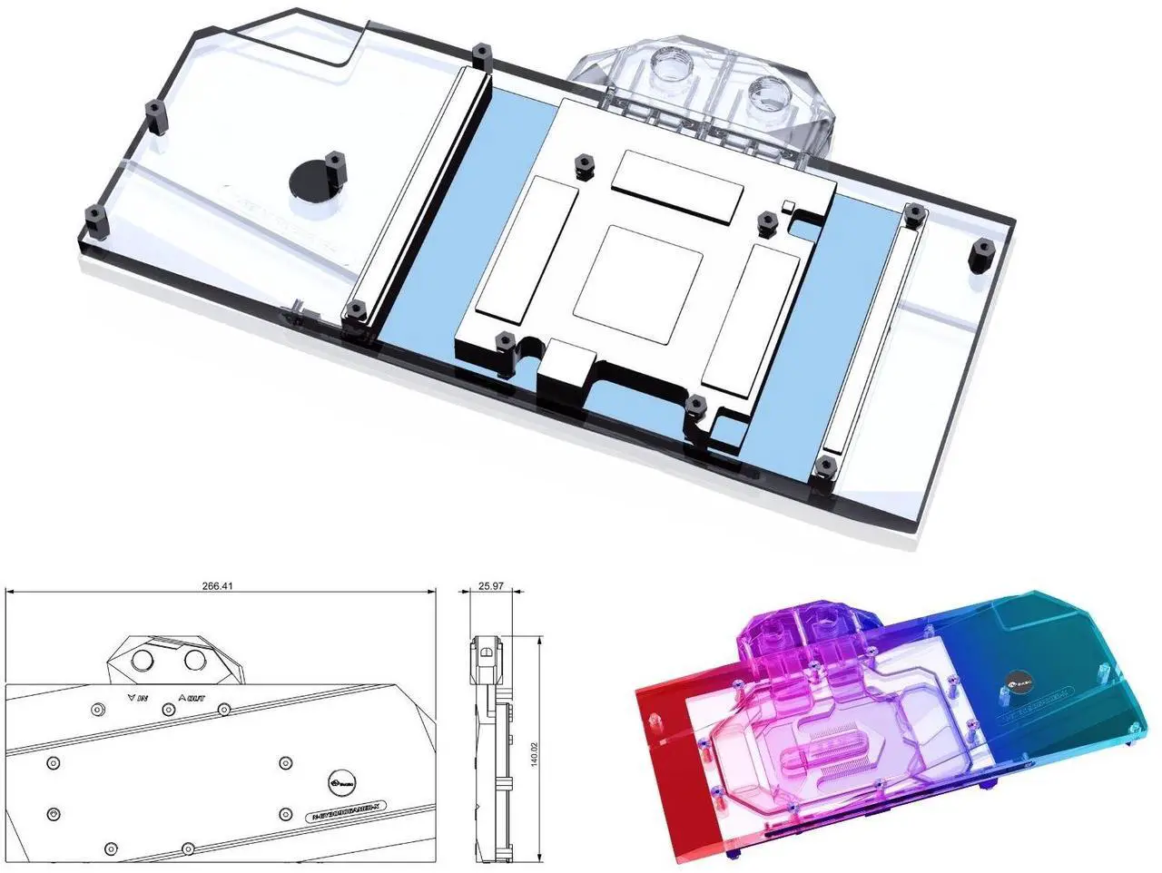 Alt view image 2 of 5 - Bykski Full Coverage GPU Water Block and Backplate For GALAXY GeForce RTX 3080/3090 (SELECT MODELS ONLY) (N-GY3090GAMER-X)