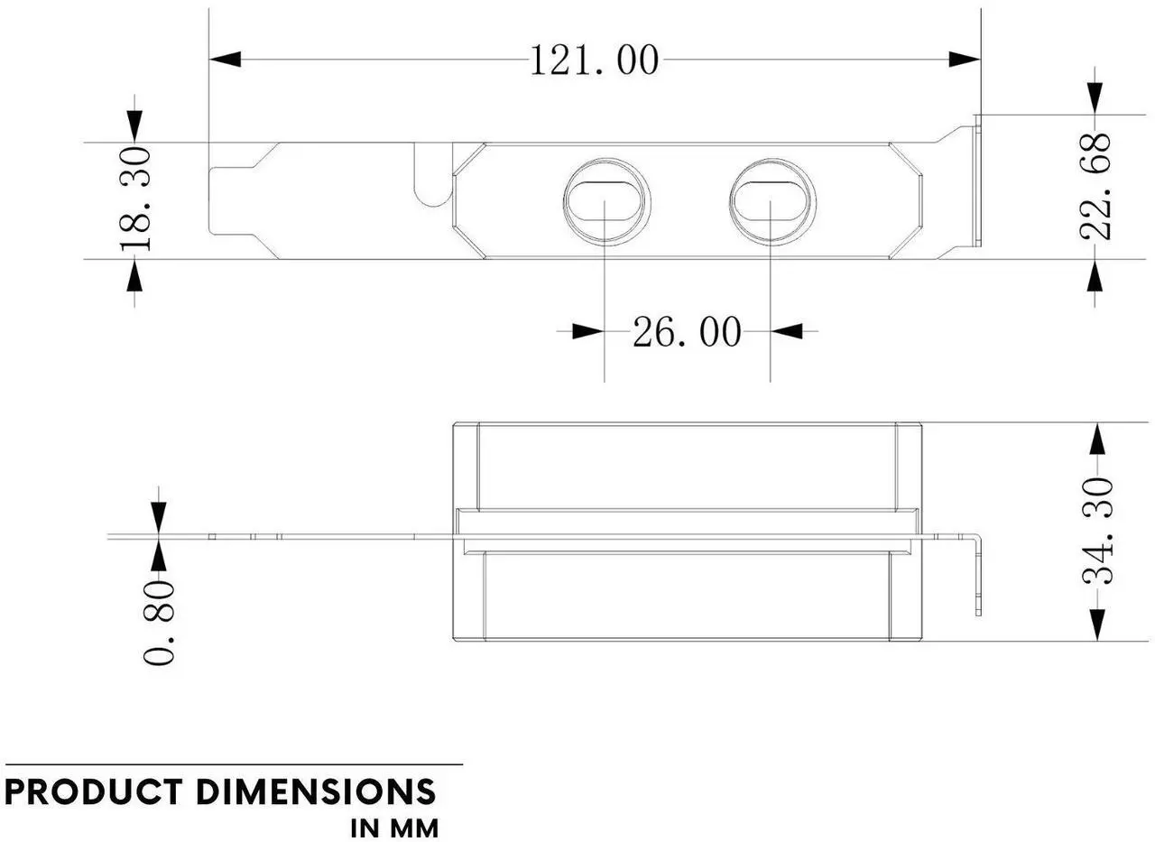 Alt view image 5 of 5 - Bykski PCI Slot Pass Through Dual G 1/4 Female to Female Connector for External Cooling V2 (B-PCI-EM-X-V2)