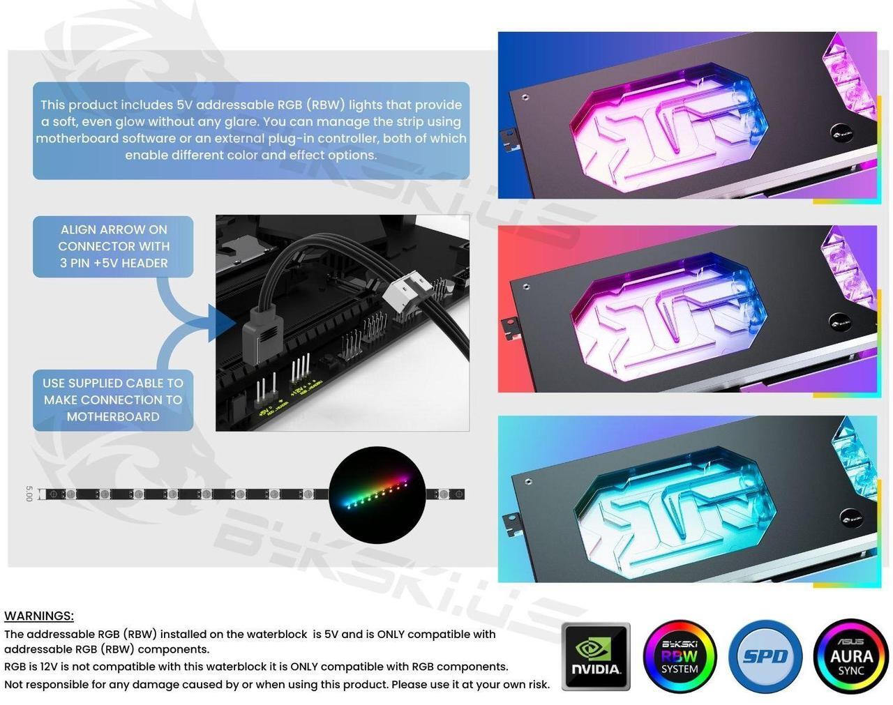 Alt view image 5 of 5 - Bykski Armored End Port GPU Waterblock with Backplate For INNO3D GeForce RTX 5090 D NIGHT X3 (N-ICH5090DX3-X-V2)