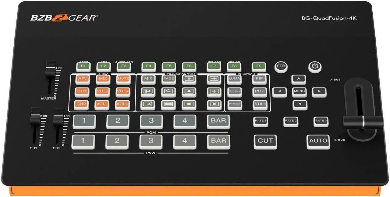 Main image of BZBGEAR 4-Channel 4K UHD Live Streaming HDMI/DP Switcher Mixer with PIP and USB 3.0 Capture Card