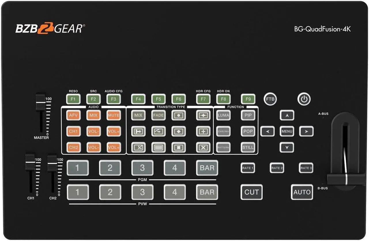 Alt view image 7 of 7 - BZBGEAR 4-Channel 4K UHD Live Streaming HDMI/DP Switcher Mixer with PIP and USB 3.0 Capture Card