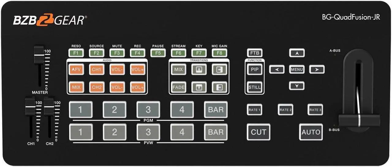 Alt view image 7 of 7 - BZBGEAR 4-Channel 1080p FHD Live Streaming HDMI/DP Switcher Mixer with PIP and USB 3.0 Capture Card