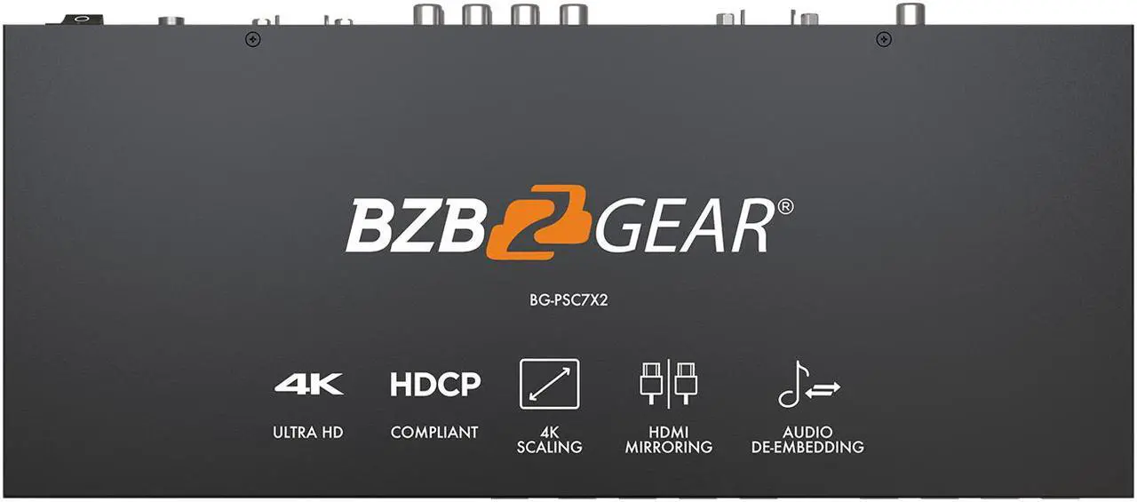 Alt view image 7 of 7 - BZBGEAR 7x2 4K UHD Presentation Switcher Scaler with HDMI/VGA/Component/Composite Video & Audio