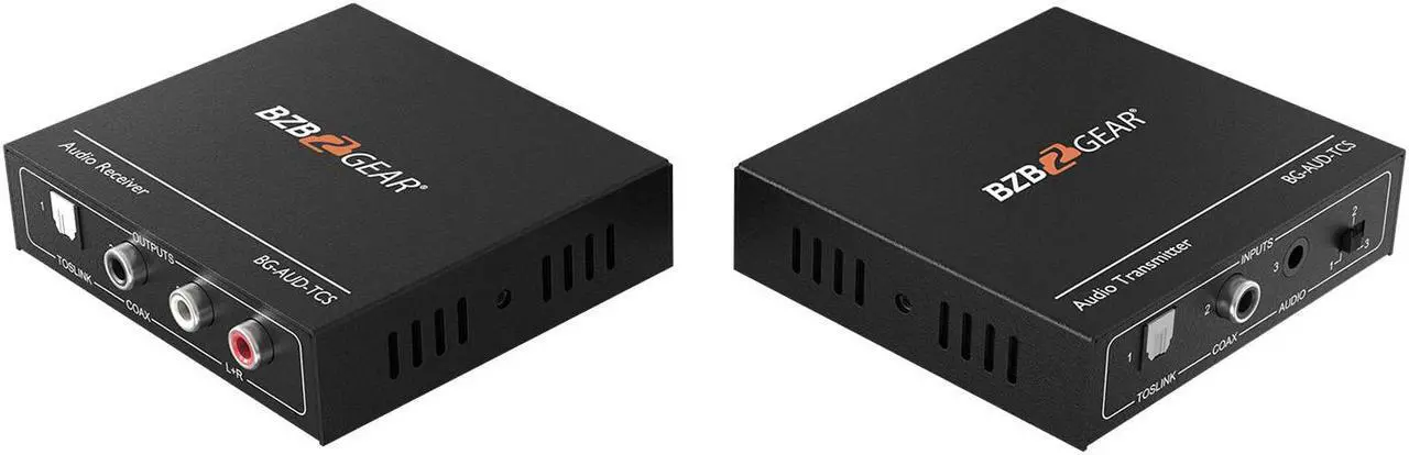 Alt view image 4 of 7 - BZBGEAR Stereo/Toslink/Coax Audio Extender (Transmitter/Receiver Kit) over Cat5e/6/7 Cable