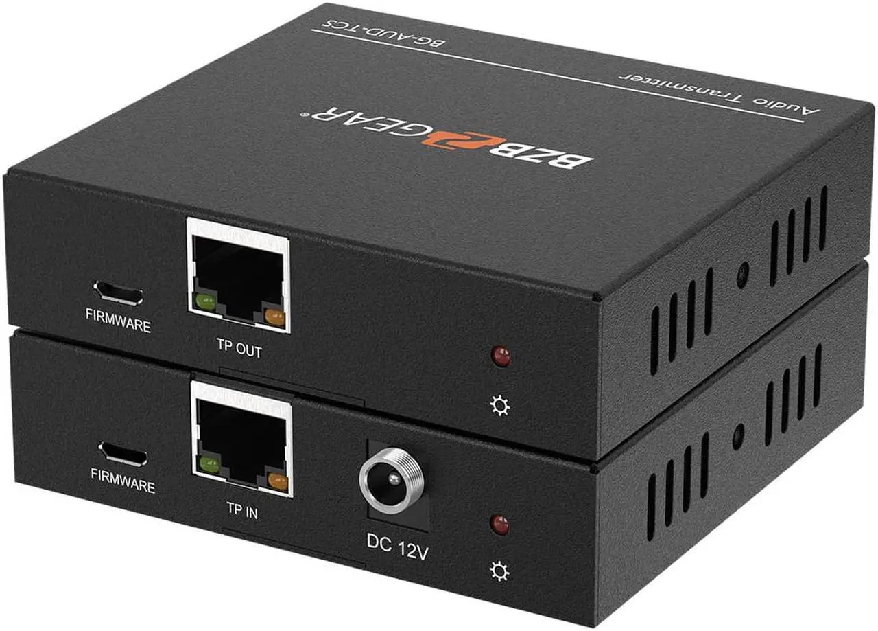 Alt view image 3 of 7 - BZBGEAR Stereo/Toslink/Coax Audio Extender (Transmitter/Receiver Kit) over Cat5e/6/7 Cable