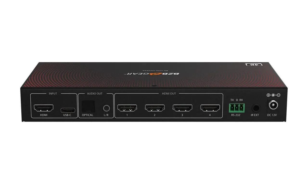 Alt view image 7 of 7 - BZBGEAR 2x2 4K UHD HDMI/USB-C Switcher and Video Wall Controller with Audio De-embedding