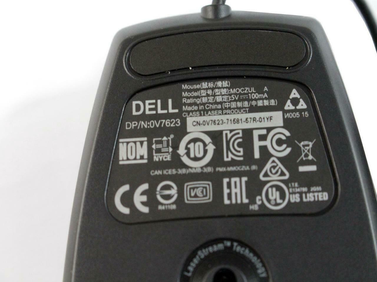 Alt view image 4 of 4 - Dell Premium USB Optical Mouse w/Scroll Wheel M-UAV-DEL8 V7623 0V7623 CN-0V7623 J660D J661D- NEW