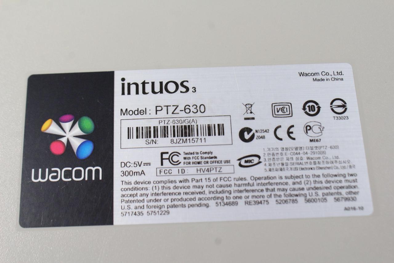 Alt view image 4 of 4 - Wacom Intuos 3 PTZ-630 6x8 USB Graphics Drawing Tablet PTZ630+I No Pen and Mouse Included