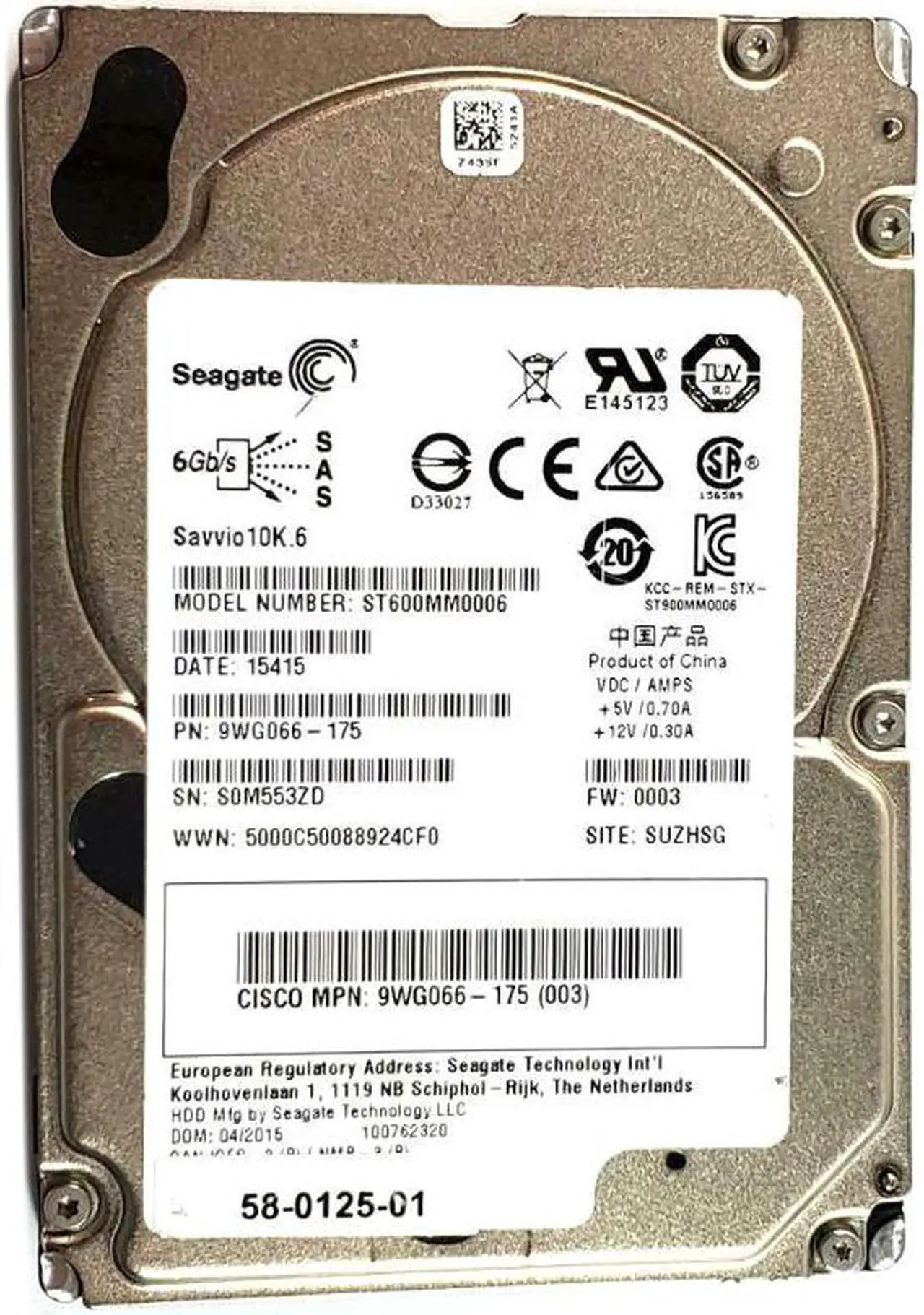 Main image of New Seagate ST900MM0006 900GB 10000RPM 6Gb/s 64MB 2.5in SAS Hard Drive Savvio 10K.6