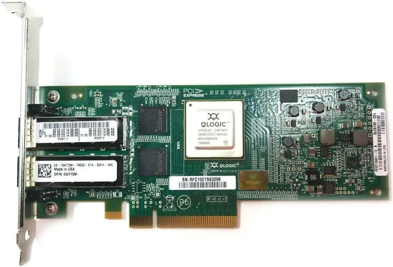 Alt view image 6 of 6 - Dell QLOGIC QLE152-DEL Dual Port Ethernet Network Adapter W773M 0W773M CN-0W773M