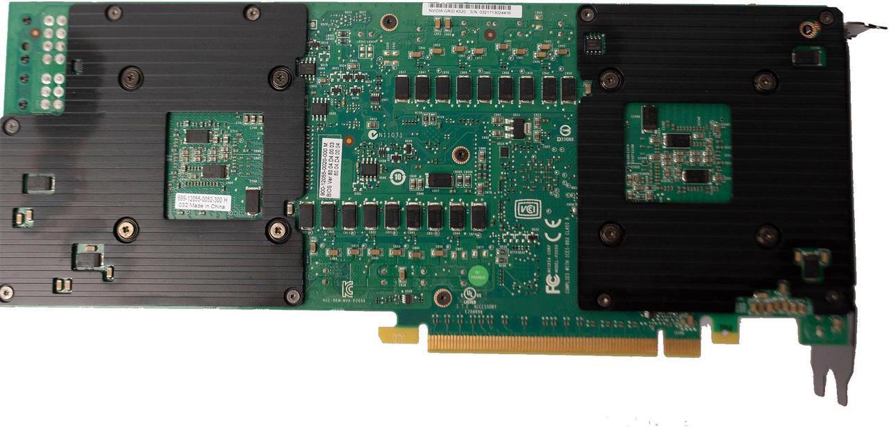 Alt view image 2 of 13 - Nvidia GRID K520 8GB GDDR5 PCIe 3.0 x16 225W 256 bit x2 GPU Video Graphics Card 5Gbps 900-12055-0020-000