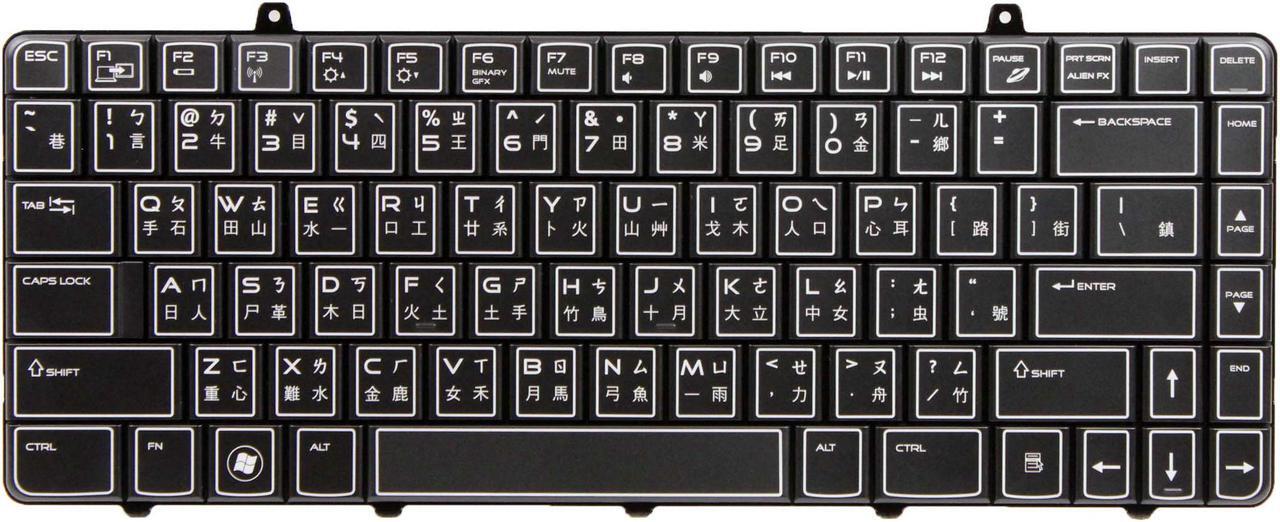Main image of Genuine Dell Alienware M11x Black Laptop Chinese Keyboard 0NDFKK PK130BB1A04 NDFKK