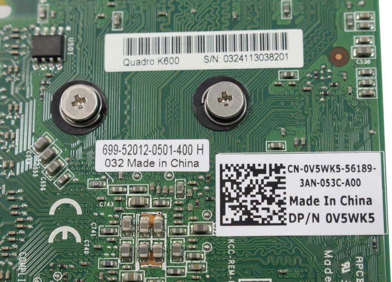 Alt view image 4 of 4 - Dell NVIDIA Quadro K600 1GB GDDR3 128-Bit PCI-Express x16 Workstation Video Graphic Card V5WK5 0V5WK5