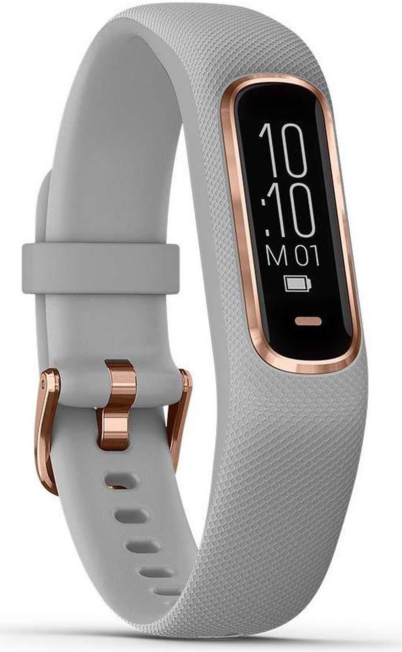 Alt view image 3 of 20 - Garmin Vivosmart 4 Gray with Rose Gold Hardware Small/Medium Size (010-01995-12)