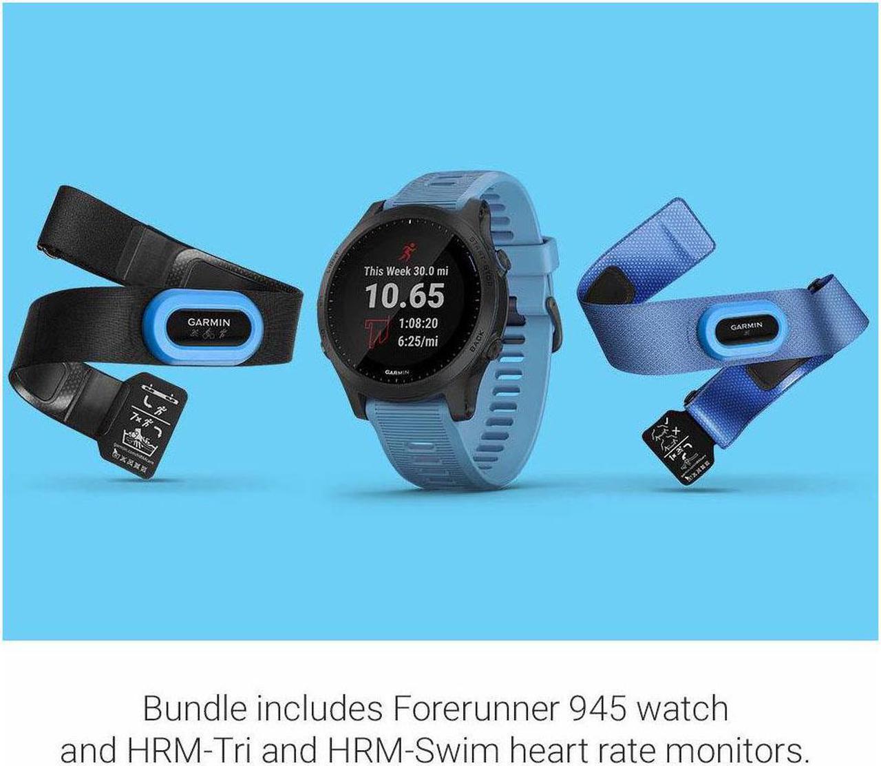 Alt view image 5 of 20 - Garmin Forerunner 945 Bundle, Premium GPS Running/Triathlon Smartwatch with Music, Blue