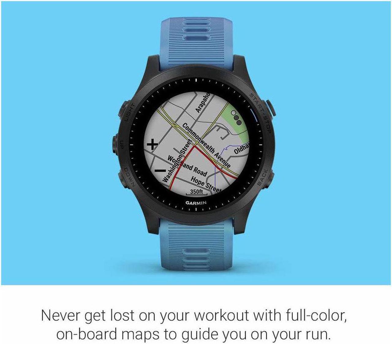 Alt view image 4 of 20 - Garmin Forerunner 945 Bundle, Premium GPS Running/Triathlon Smartwatch with Music, Blue