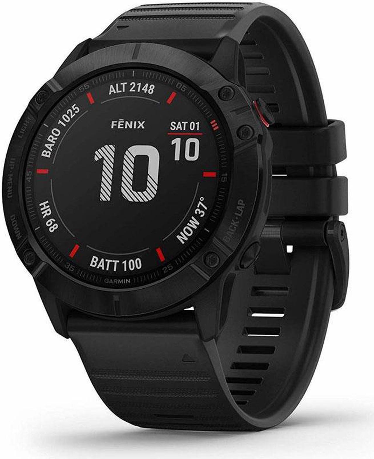 Alt view image 2 of 20 - Garmin Fenix 6X Pro, Premium Multisport GPS Watch, -Black with Black Band - (010-02157-00)
