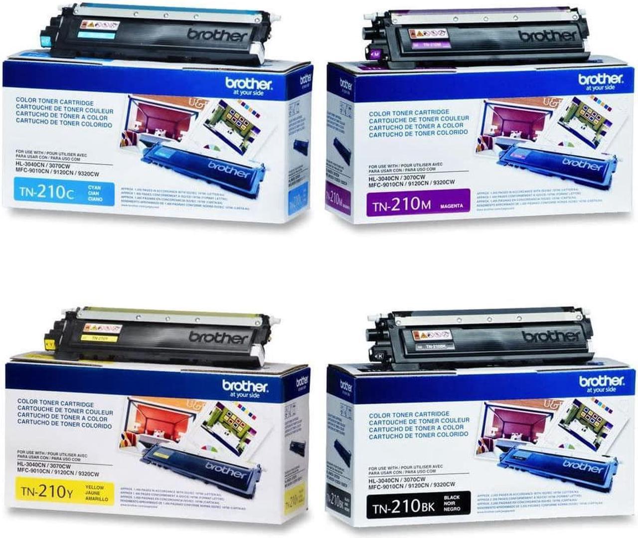 Brother TN210BK, TN210C, TN210M, TN210Y (TN-210BK, TN-210C, TN-210M, TN-210Y) Black, Cyan, Magenta and Yellow Toner Cartridge Set