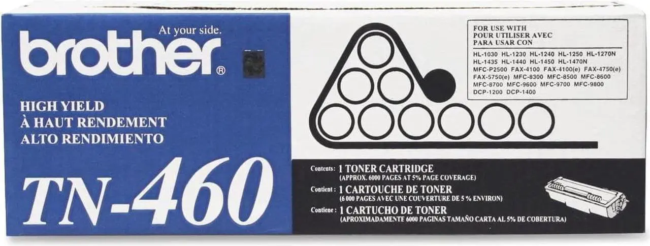 Main image of Brother Genuine TN-460 (TN460) High Yield Black Laser Toner Cartridge 2-Pack