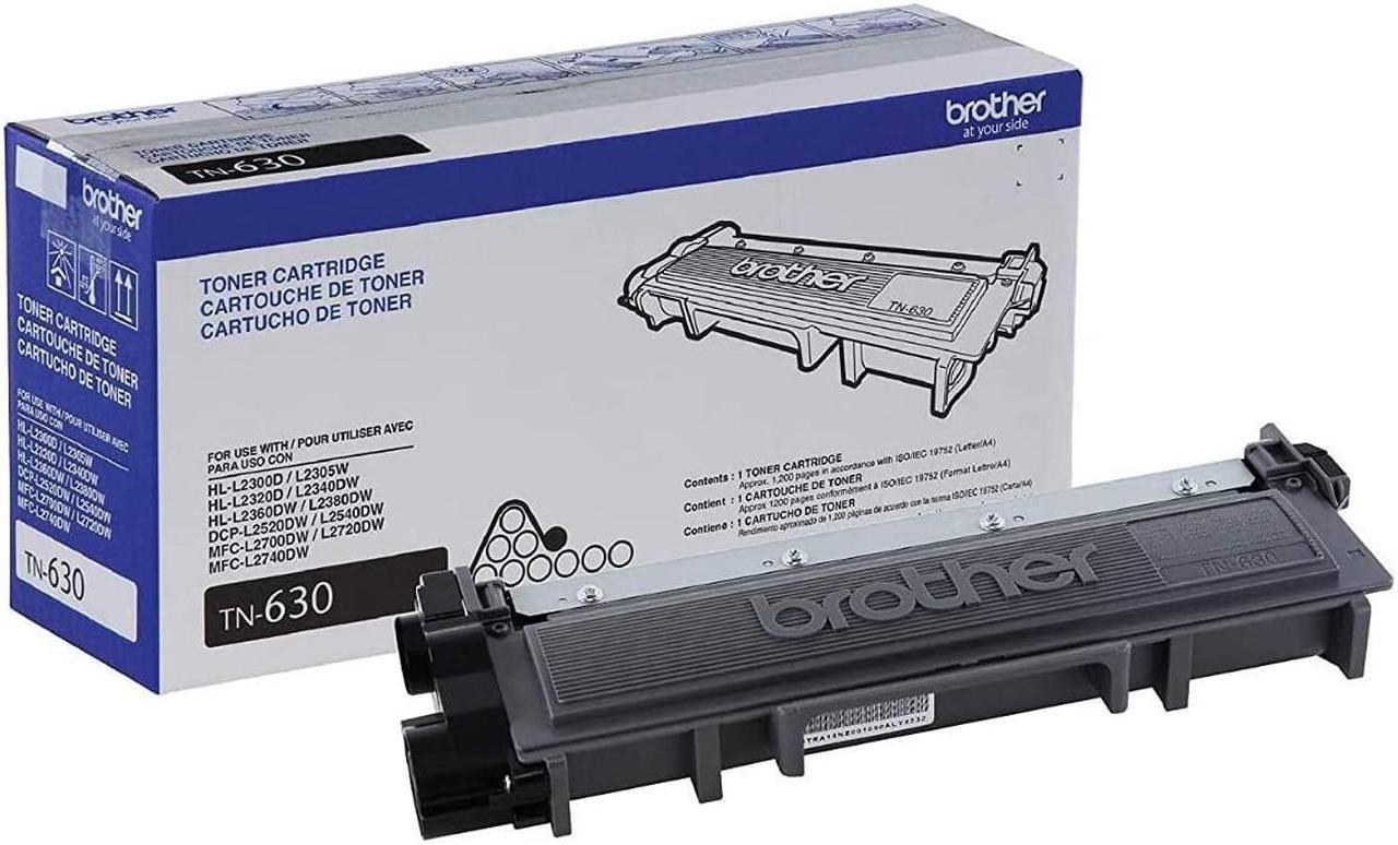 Brother Genuine TN630 3-Pack Standard Yield Black Toner Cartridge with Approximately 1,200 Page Yield/Cartridge