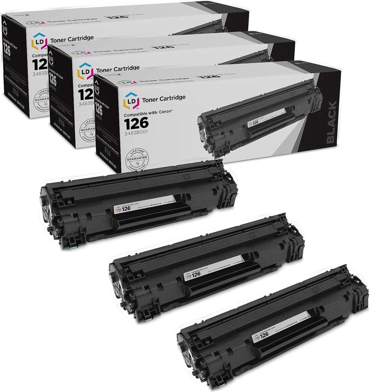 LD Products Compatible Toner Cartridge Replacement for Canon 126 CRG-126 CRG126 3483B001 (Black, 3-Pack) for use in ImageClass LBP6200d & LBP6230dw