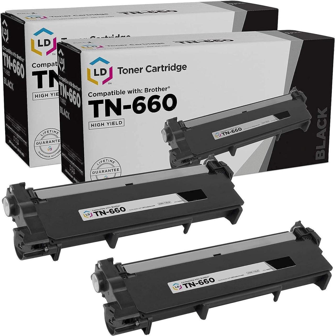 LD Compatible Toner Cartridge Replacement for Brother TN660 TN-660 TN 660 TN630 High Yield use in HL-L2380DW HL-L2300D DCP-L2540DW L2540DW MFC-L2700DW MFC-L2685DW MFCL2700DW (Black, 2-Pack)