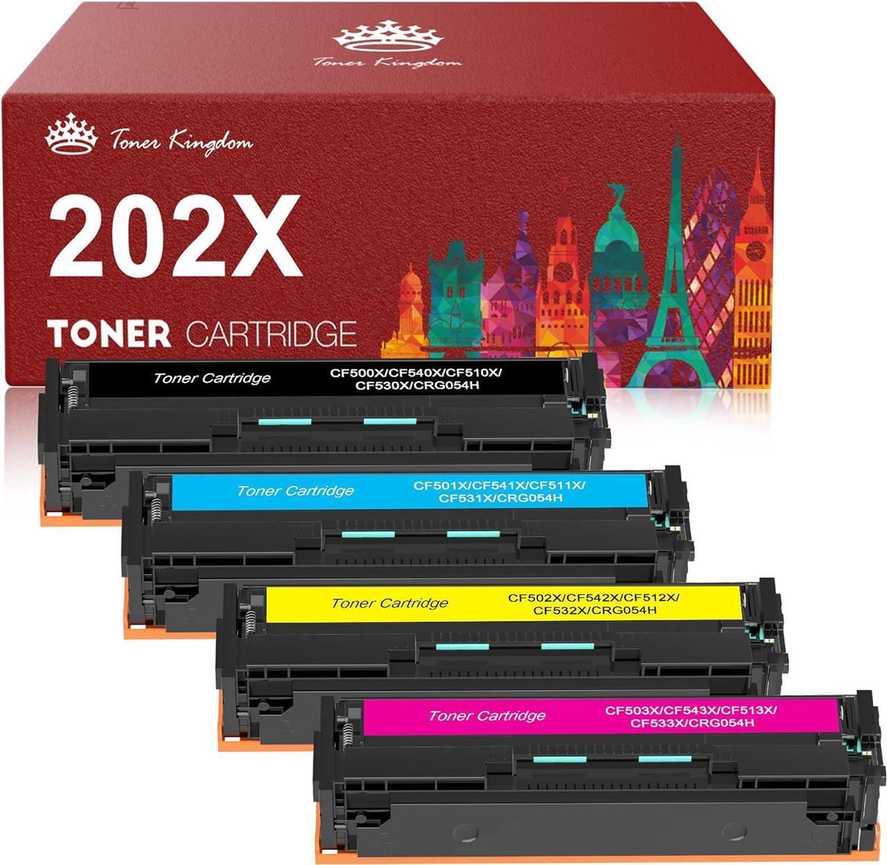 Toner Kingdom Compatible Toner-Cartridge Replacement for HP 202X 202A CF500X CF500A for HP Color Pro MFP M281fdw M254dw M281cdw Toner Printer (Black Cyan Yellow Magenta, 4-Pack)