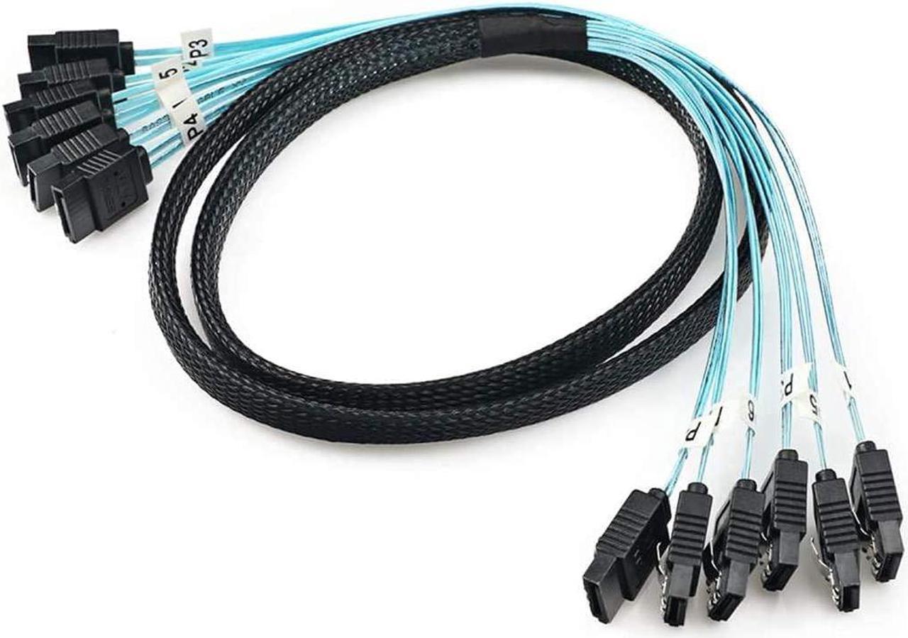 CableDeconn High Speed 6Gbps 6pcs/Set Sata Cable SAS Cable for Server 0.5m