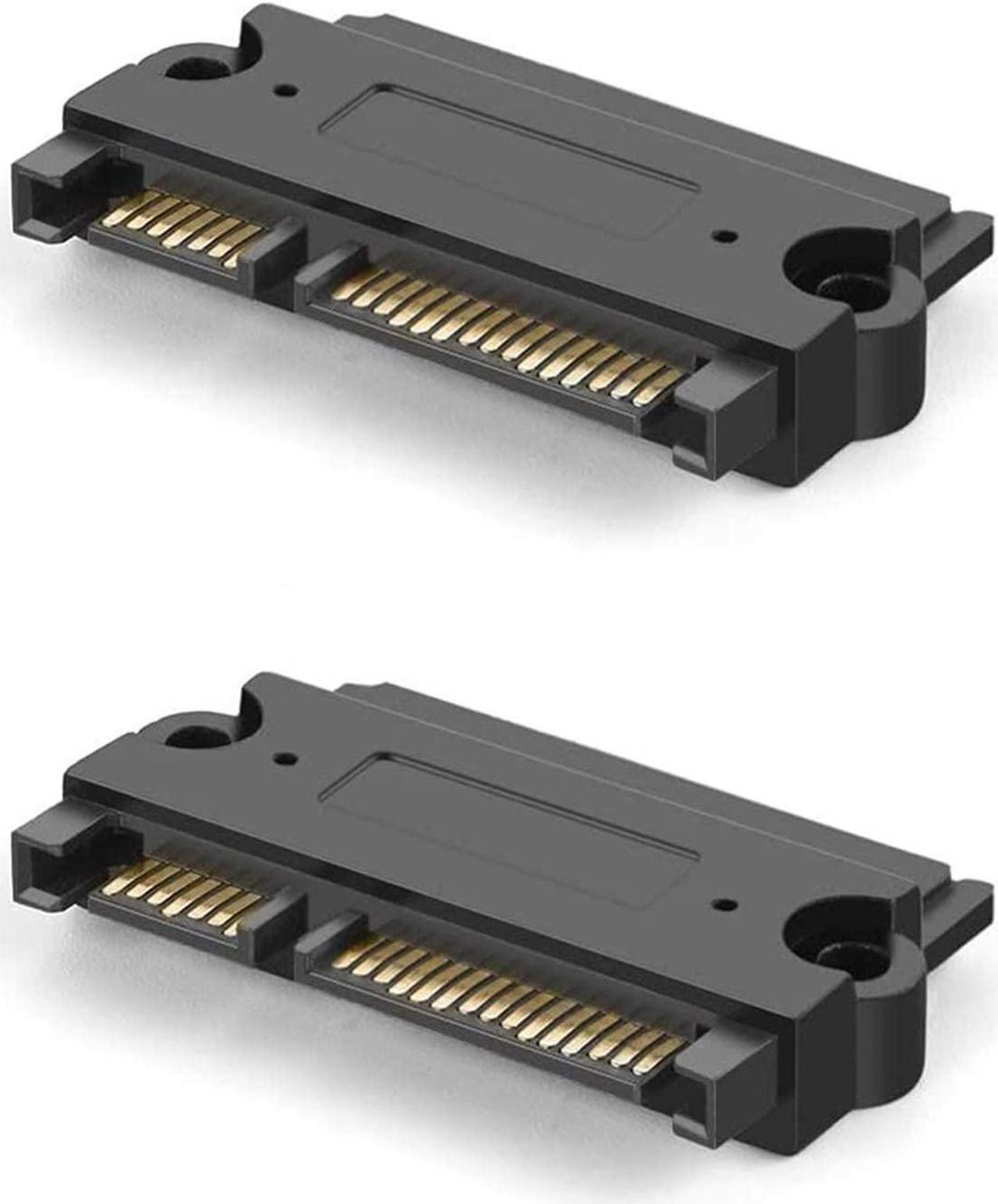 CableCreation 2-Pack SATA 22Pin (7+15 Pin) Male to SATA 22 Pin (7+15Pin) Female Adapter Converter, SATA Male to Female Adapter