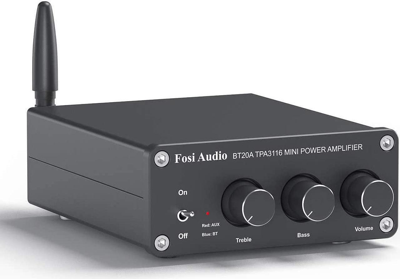 Main image of Fosi Audio BT20A Bluetooth 5.0 Stereo Audio 2 Channel Amplifier Receiver Mini Hi-Fi Class D Integrated Amp 2.0 CH for Home Speakers 100W x 2 with Bass and Treble Control TPA3116 (with Power Supply)