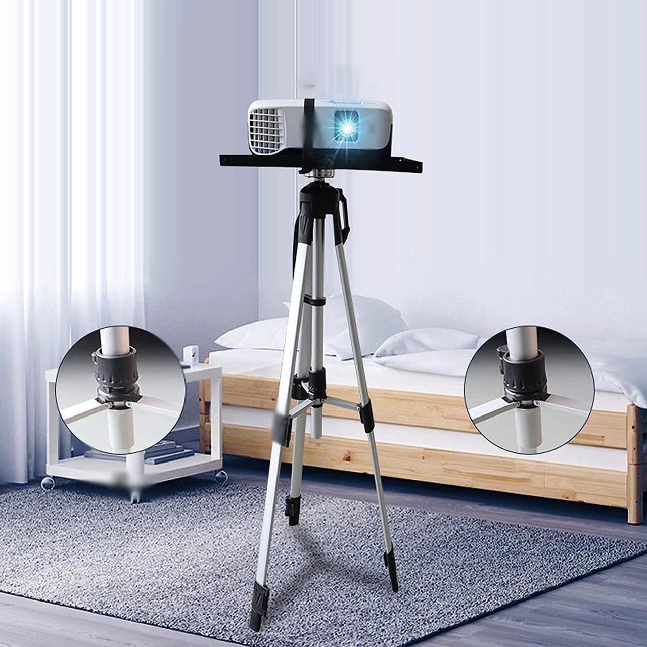 Alt view image 7 of 7 - GRFIT Projector Stand Projector Tripod Stand Aluminum Laptop Projector Stand Projector Floor Stand 16.9 to 45.3 Inch Adjustable Multi-Function Stand Projector Mount