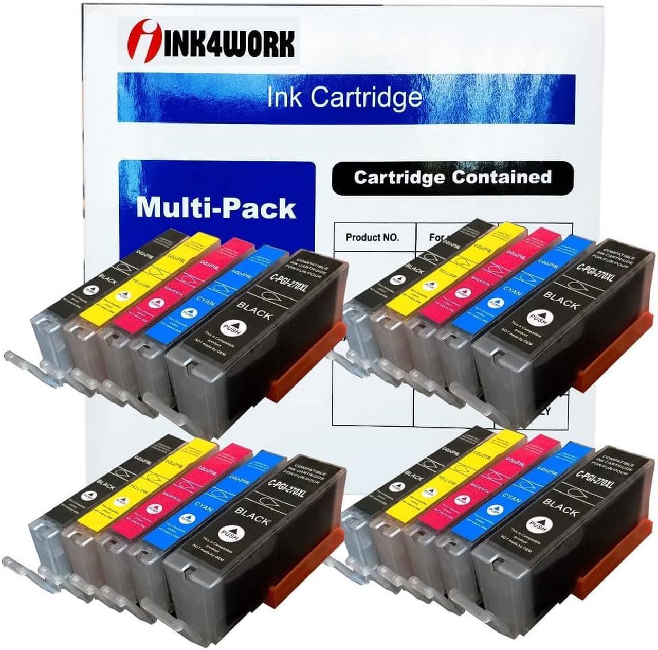 INK4WORK 20 Pack Compatible Ink Cartridge Replacement for Canon PGI-270 XL PGI270XL CLI271XL CLI-271XL to use with PIXMA MG5720 MG5721 MG5722 MG6820 MG6821 MG6822 MG7720