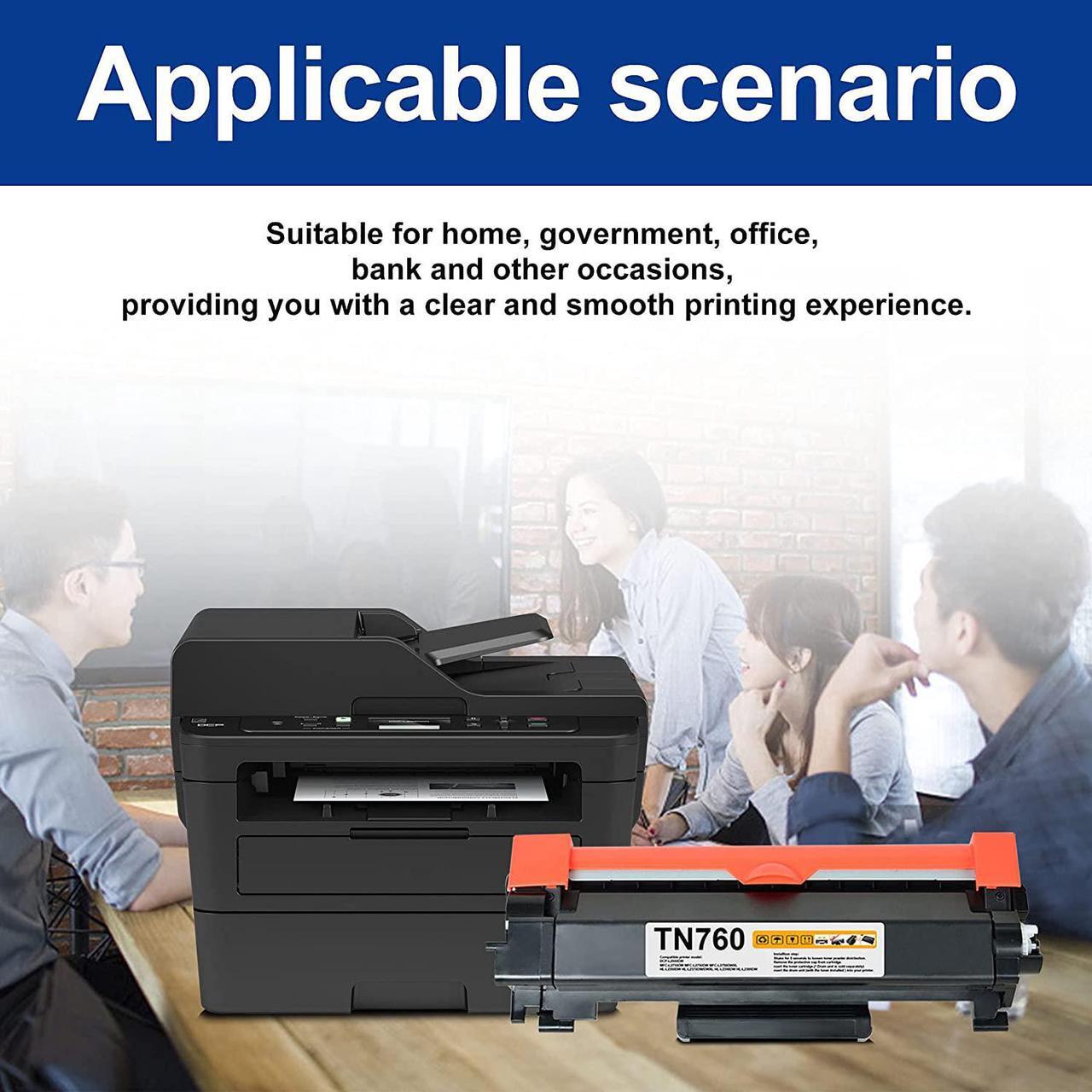 Alt view image 6 of 7 - TN760 High Yield Toner Cartridge TN-760 Replacement for Brother TN-760 TN760 HL-L2350DW HL-L2395DW HL-L2390DW HL-L2370DW MFC-L2750DW MFC-L2710DW DCP-L2550DW Printer Toner (1 Pack)