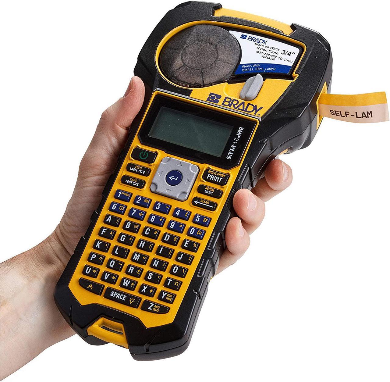 Alt view image 2 of 6 - Brady BMP21-PLUS Handheld Label Printer with Rubber Bumpers, Multi-Line Print, 6 to 40 Point Font