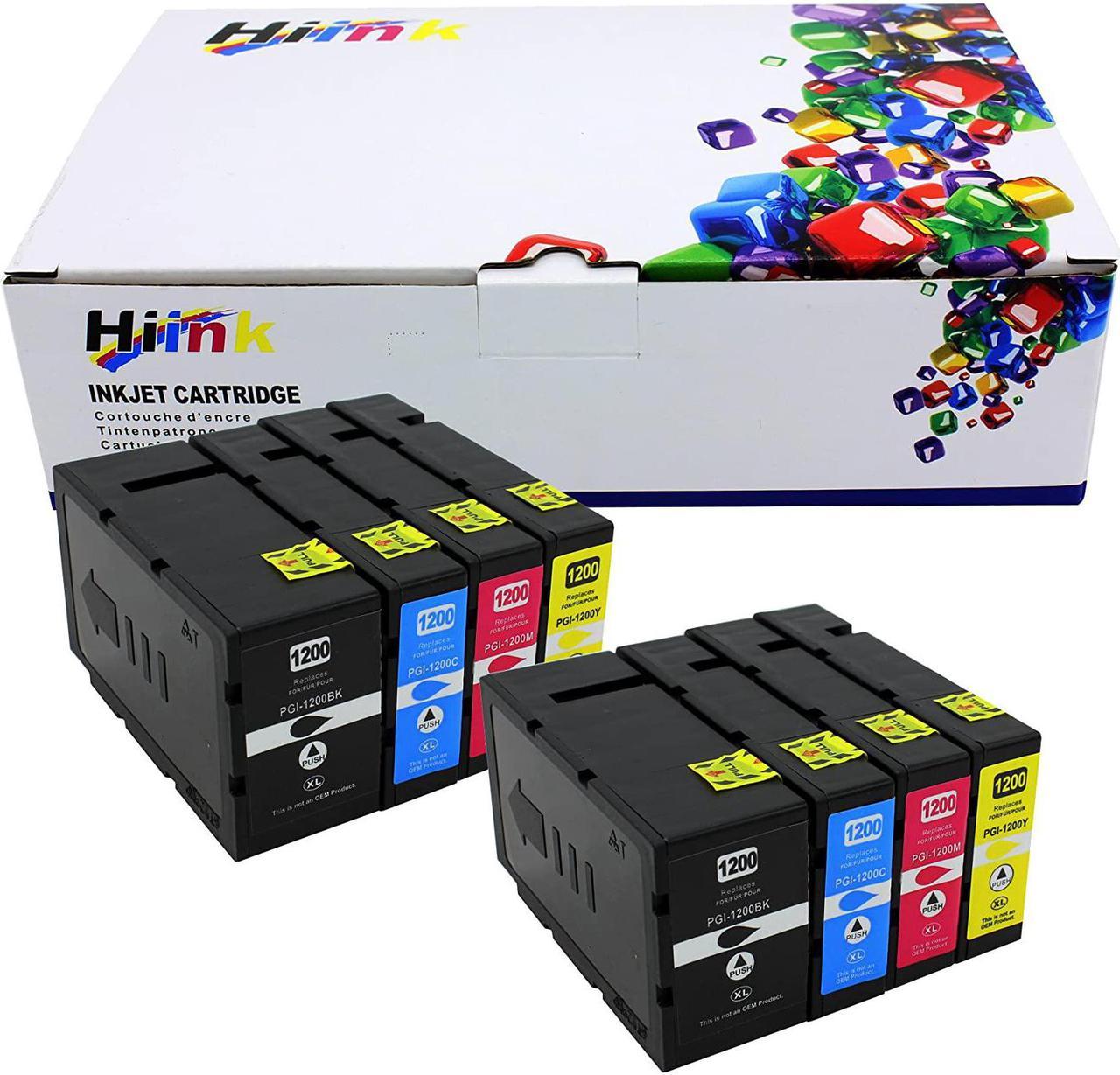 HIINK Compatible Ink Cartridges for Canon PGI-1200 PGI-1200XL use with MAXIFY MB2020 MB2320 MB2120 MB2720(Black, Cyan, Magenta, Yellow, 8-Pack)