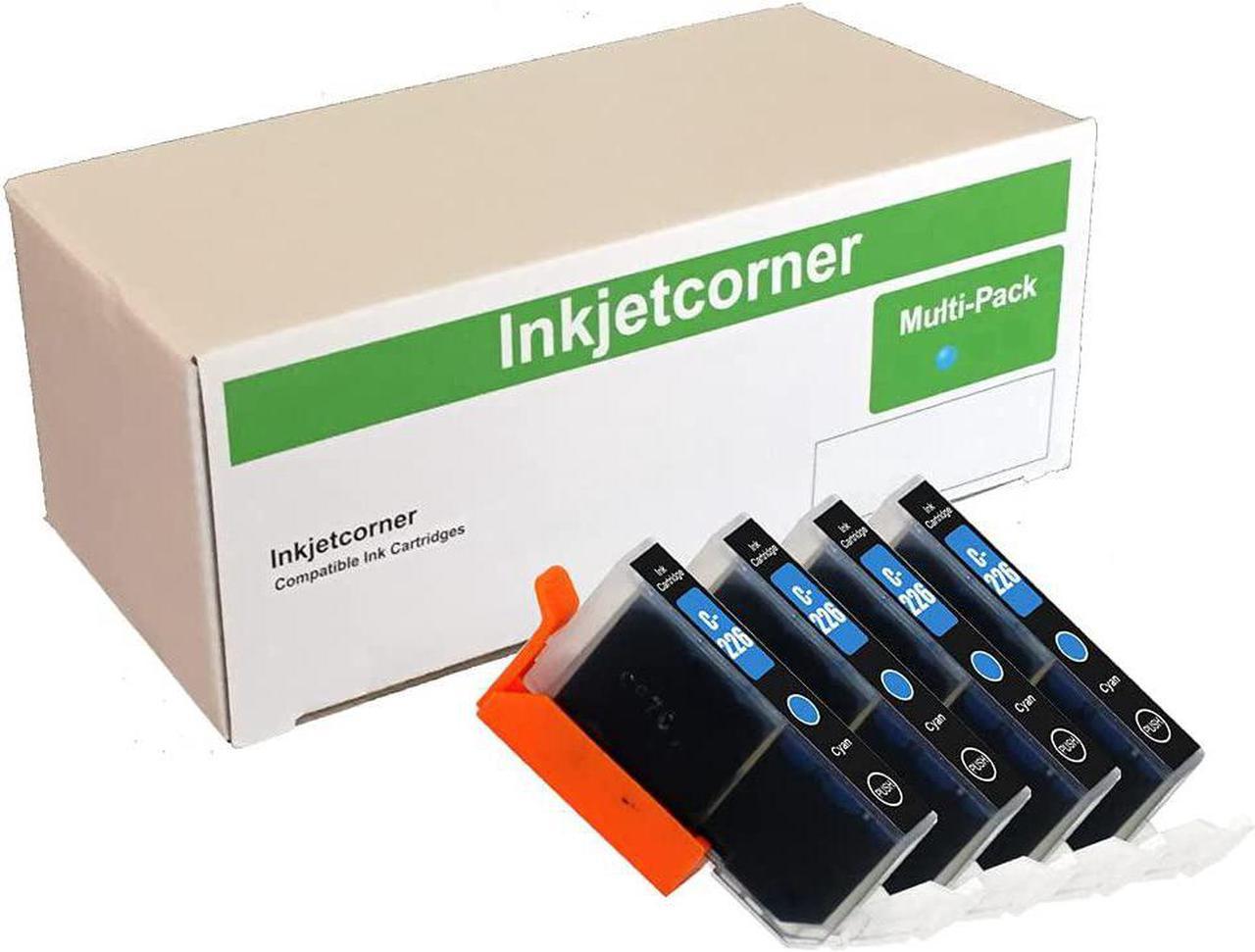 Inkjetcorner Compatible Ink Cartridges Replacement for CLI-226 for use with iX6520 MG5120 MG5220 MG5320 MX882 MX892 (Cyan, 4-Pack)