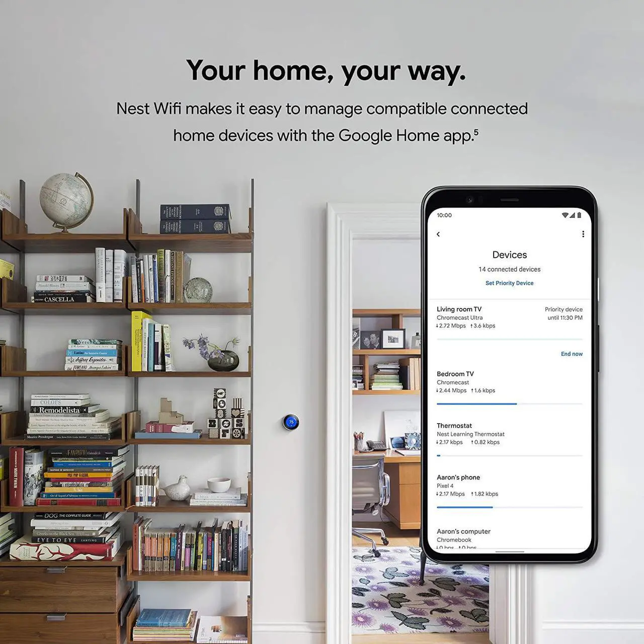 Alt view image 6 of 7 - Google Nest WiFi Router 3 Pack (2nd Generation)  4x4 AC2200 Mesh Wi-Fi Routers with 6600 Sq Ft Coverage