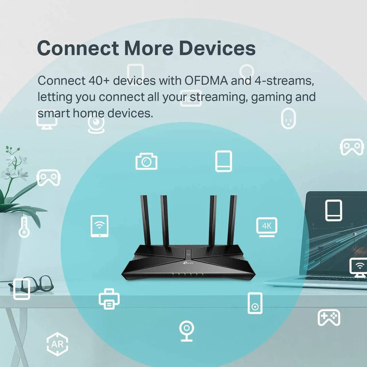Alt view image 15 of 20 - ARCHER AX3000 Dual Band Gigabit Wi-Fi 6 Router 5 Ports Dual-Band 2.4 GHz/5 GHz ARCHERAX3000