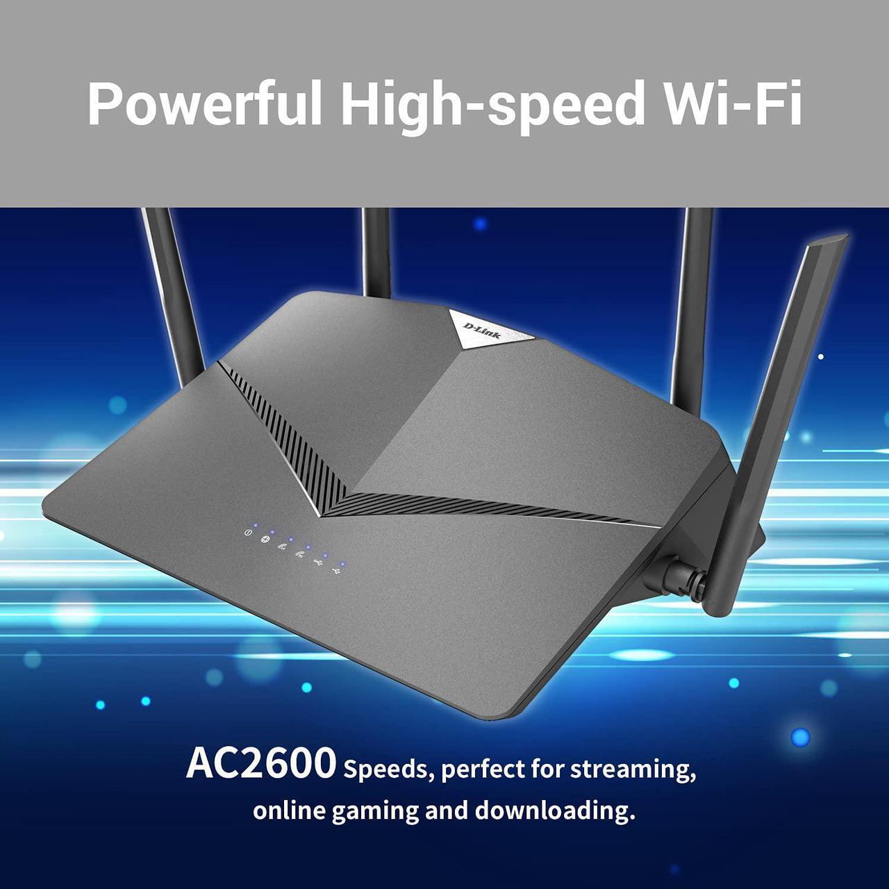 Alt view image 3 of 7 - D-Link WiFi Router AC2600, Smart, Mesh (DIR-2640)