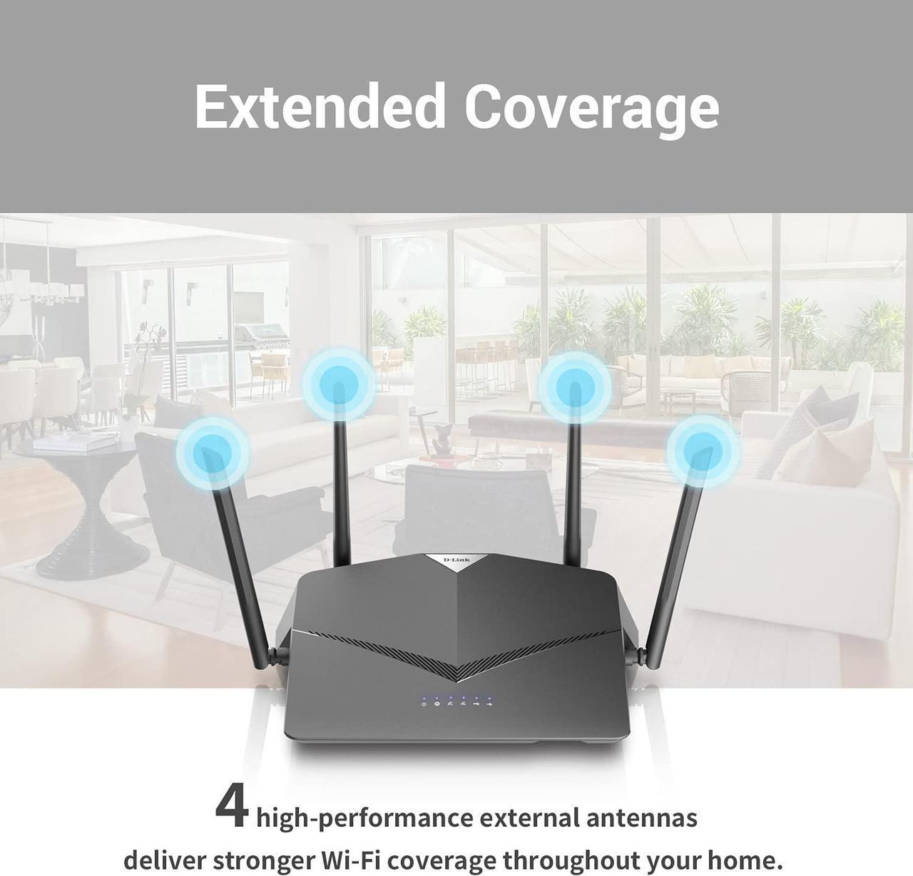 Alt view image 2 of 7 - D-Link WiFi Router AC2600, Smart, Mesh (DIR-2640)
