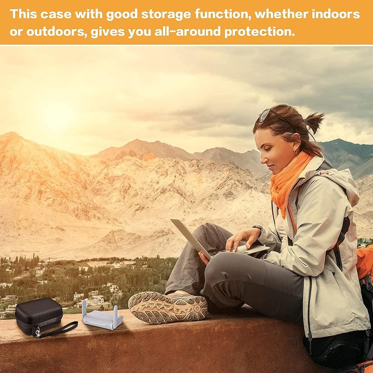 Alt view image 6 of 6 - Case Compatible with GL SFT1200/ MT3000/ MT1300/ A1300/ AR750S-Ext Wireless Travel Router, Portable WiFi Storage Holder for Ethernet Cable & Power Adapter (Box Only)